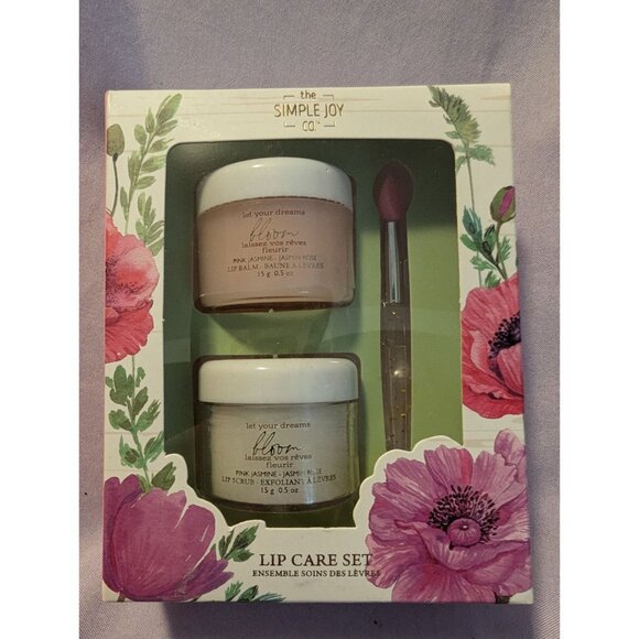 The Simple Joy Co. Floral Lip Care Set With Lip Balm & Lip Scrub - Picture 1 of 2